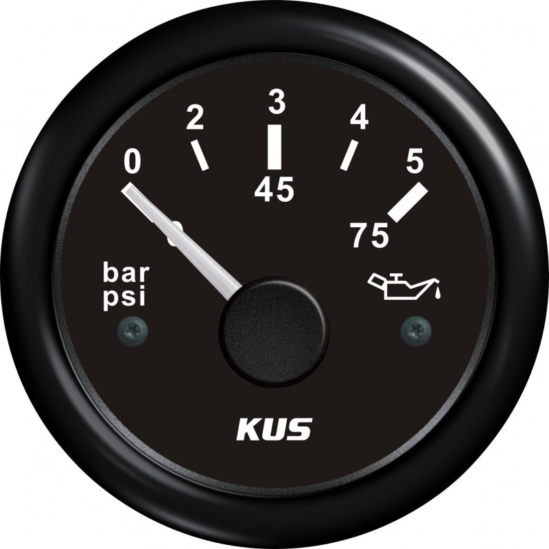 KUS Öldruck Schwarz 0-5 bar 12/24V