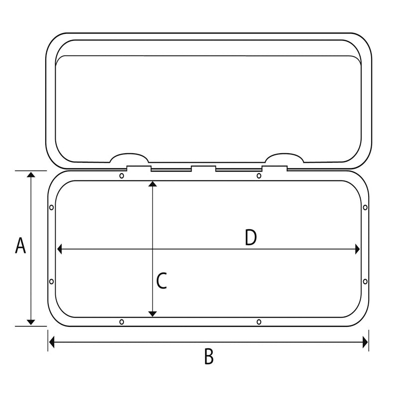 Luke aus grauem Kunststoff, H: 270 x 375 mm