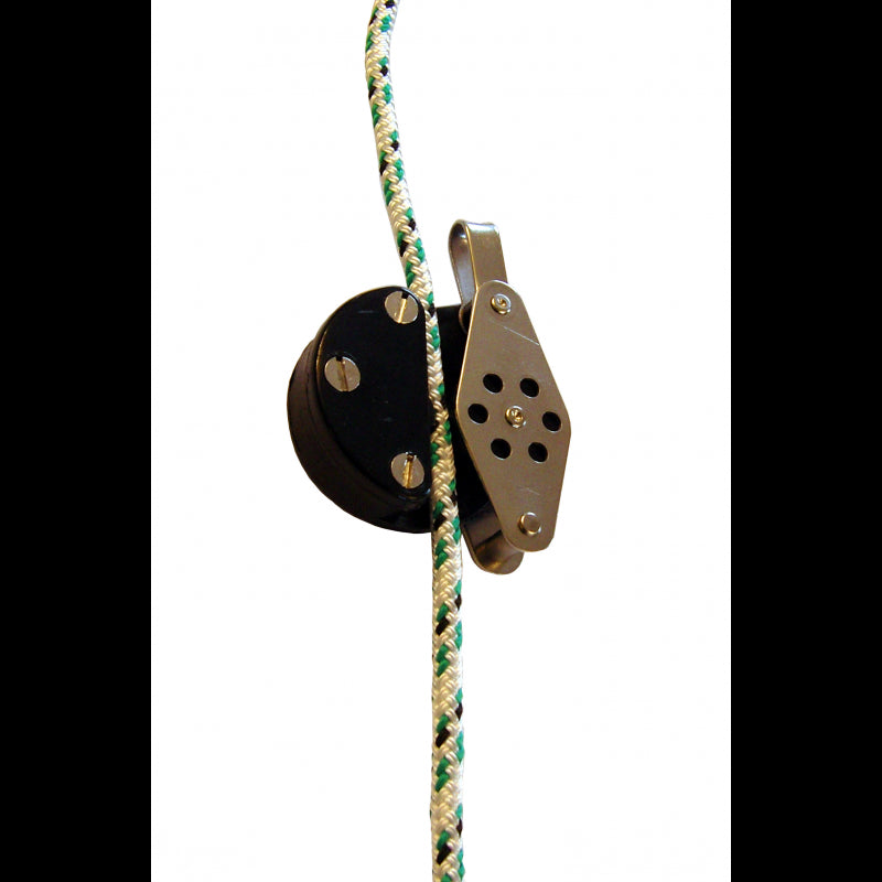 Yacht block, single, w/hsv w/rope clamp