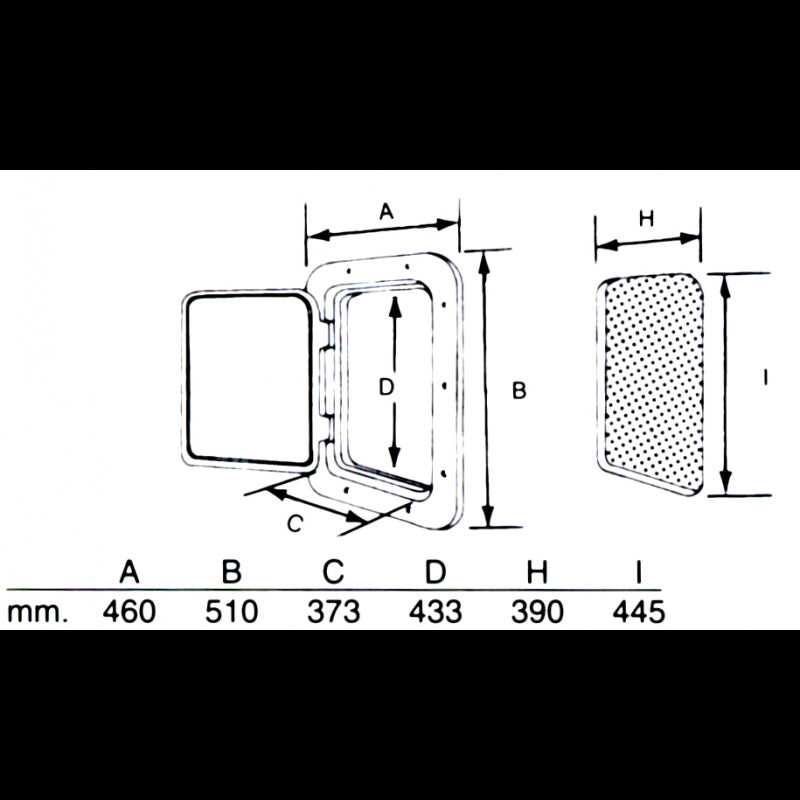 Hatch 510x460mm w/lock white