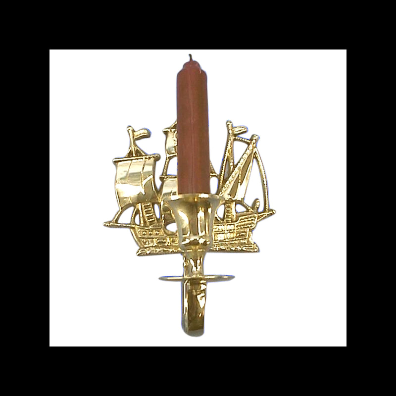Kerzenhalter mit Schiff, wandmontiert