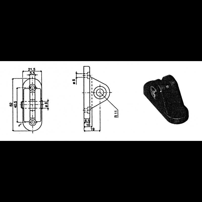 Montagehalterung Gasfeder innen