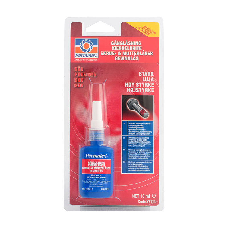 Sicherungsflüssigkeit, Permatex, hart, rot 10 ml.