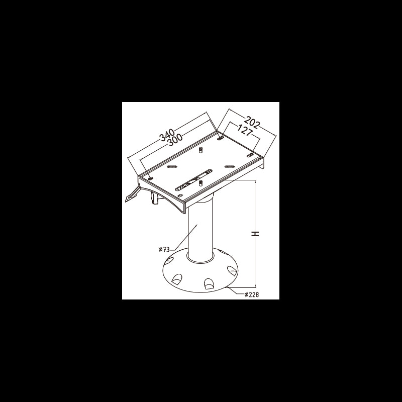 Sockel 32,5 cm drehbar + verschiebbar