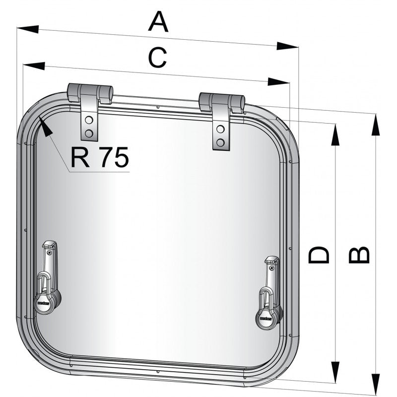 Planus mandeluge type 4040, radius 75 mm