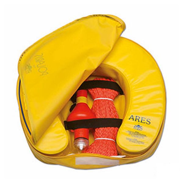 Redningskrans-sæt "Polaris" 150N Hesteskokrans + lys + 30 m line i vandtæt pakning