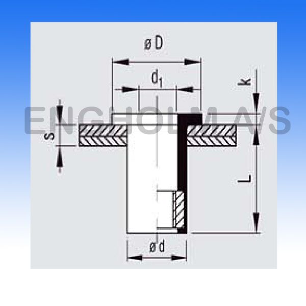Gevindnitte/Gevindmuffe med rustfrit gevind