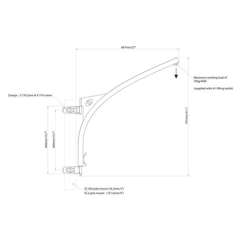 Scanstrut SC120 Lifting Crane for SC100 pole