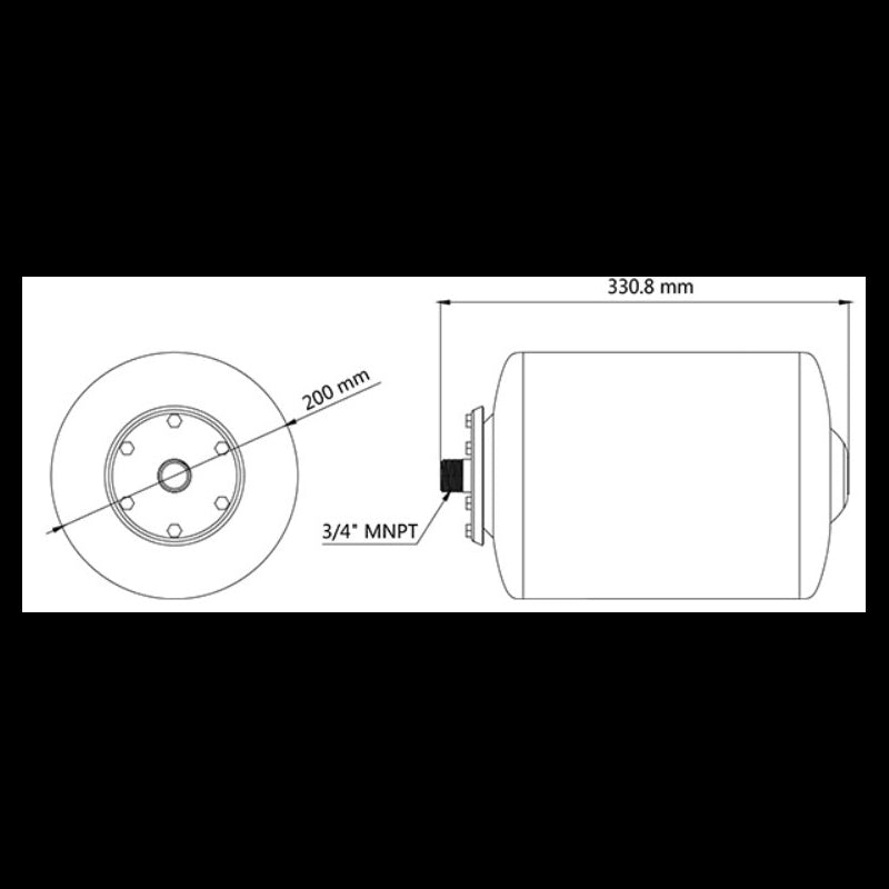 Accumulator tank 8.0L for pressurized water