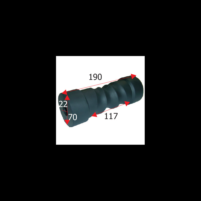Trailer skid roller 200mm ø22