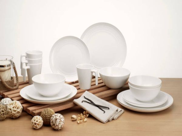 Seramika Vanilla Service set, Cream/white, 16 parts