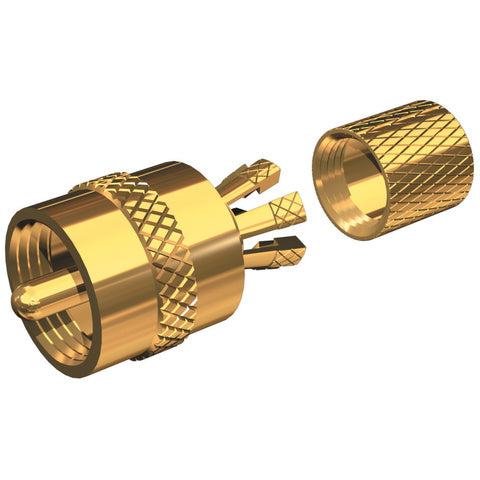 Shakespeare PL-259-CP-G vergoldeter lötfreier Mittelstift-Antennenstecker