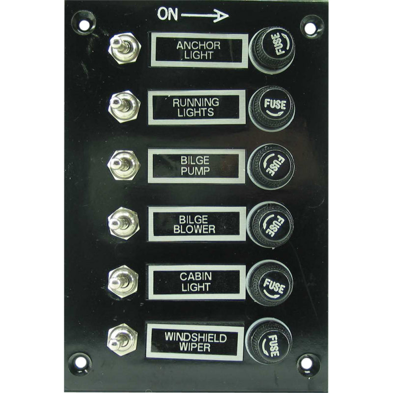 Fuse panel, 165x115mm, 6swit