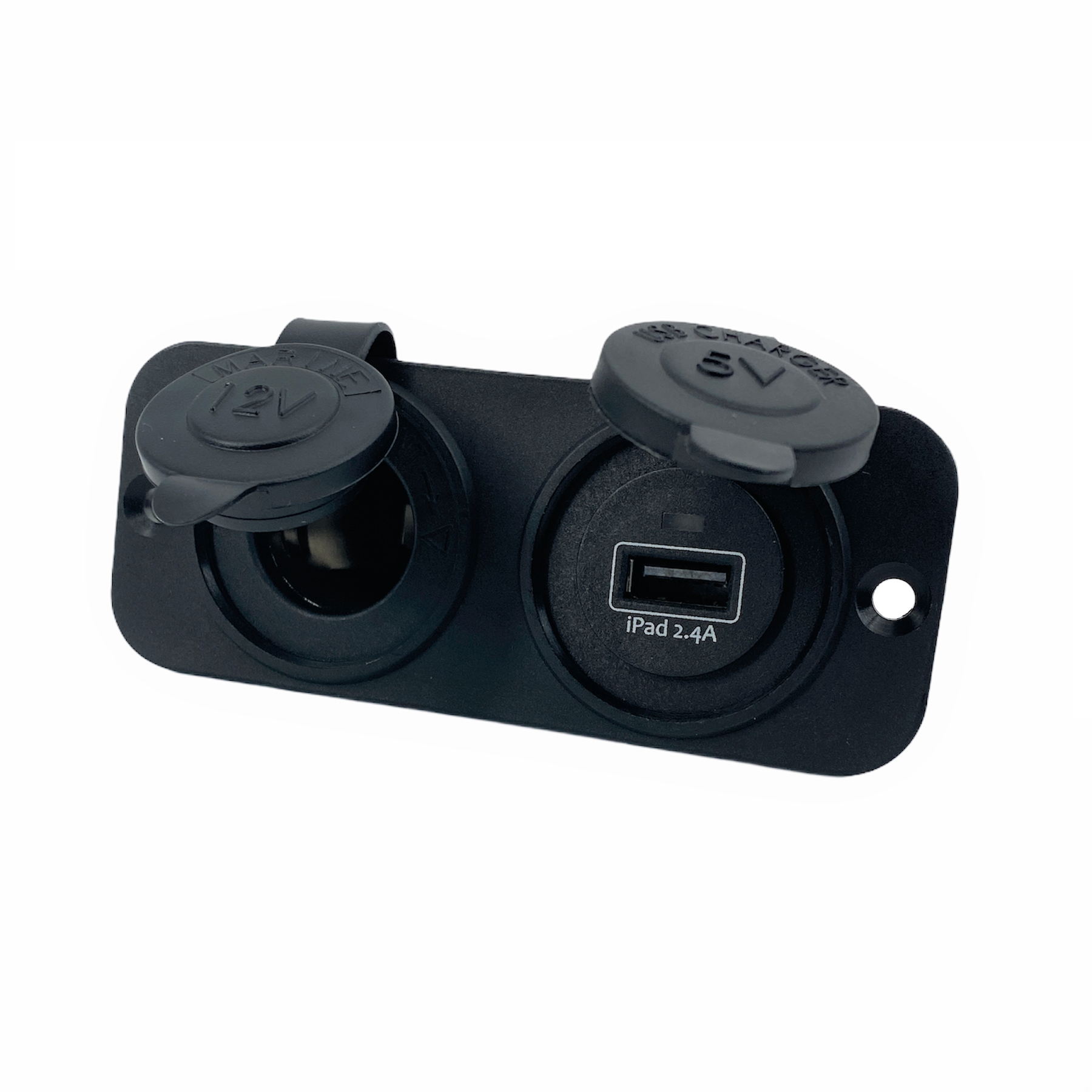 El-tavle med 12Volt og USB 2.4A en 12V og 5V