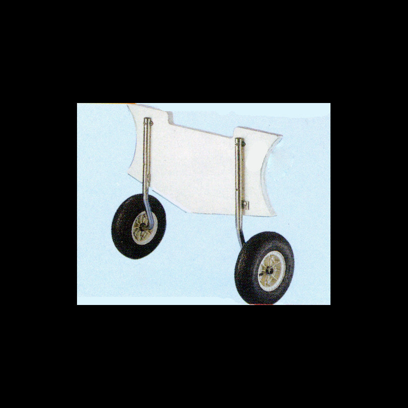 Transport wheel set for inflatable boat