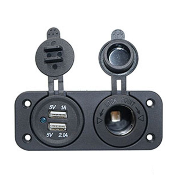 Usb Plug With Cigarette Lighter L0603028 Built-in Double Usb Waterproof