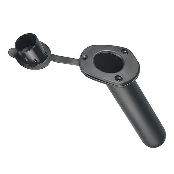 Fishing rod holder plastic w/lid black