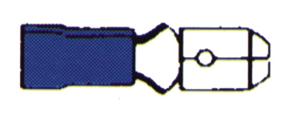 Kabelschuh Rundstecker männlich blau 10 Stk
