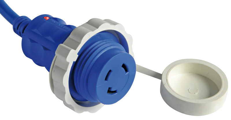 Vormontierte Kappe + Kabel blau 15 m 16 A