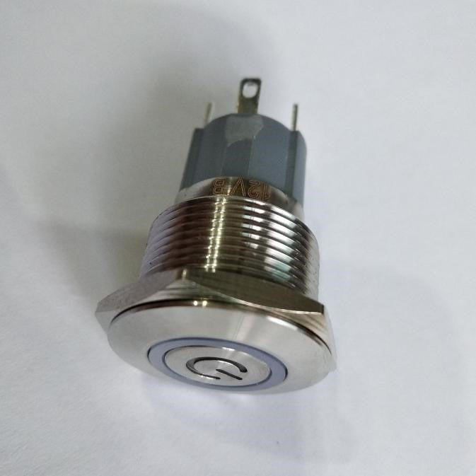 Kontakt Led Blå lys On-Off RF Stål vandtæt ip67 ø19mm 10Amp