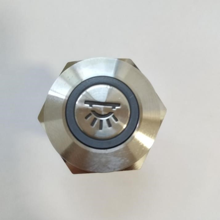 Kontakt Led Blå lys On-Off RF Stål vandtæt ip67 ø19mm 10Amp