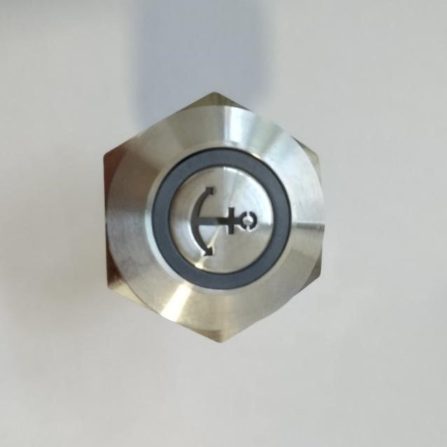 Contact Led Blue light On-Off RF Steel waterproof ip67 ø19mm 10Amp