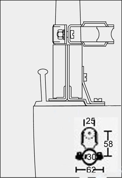 Zepterblock Rf. 30 mm mit Drehgelenk