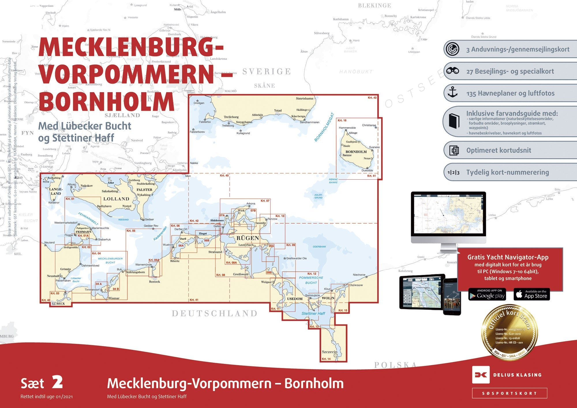 Nautical chart Satz 2 Mecklenburg V/Bornholm