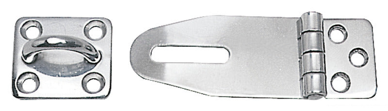 Hochbelastbare Haspe und Klammer aus hochglanzpoliertem Edelstahl, 33 x 67 mm
