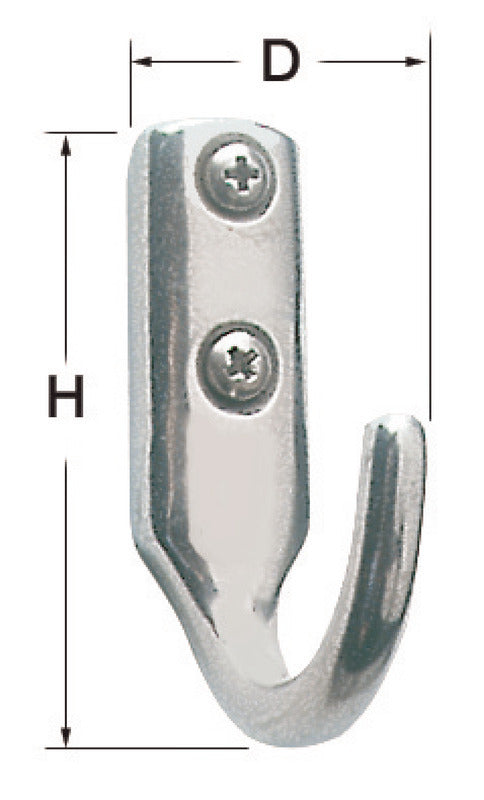 Polierter Edelstahlhaken 25x41 mm