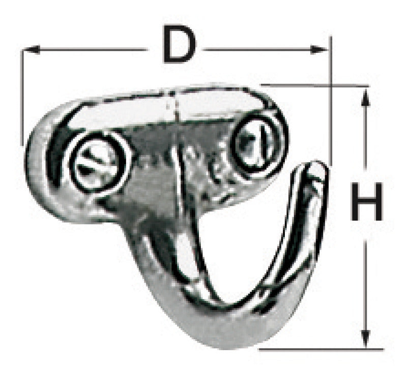Polierter Edelstahlhaken 25x25 mm