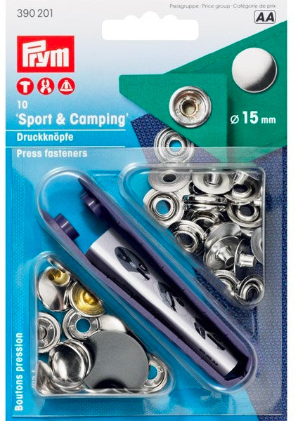 Prym Druckknopf RF Stahl 10-teilig ÿ15mm un/skr