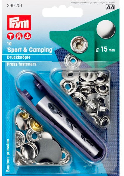 Prym Druckknopf RF Stahl 10-teilig ÿ15mm un/skr