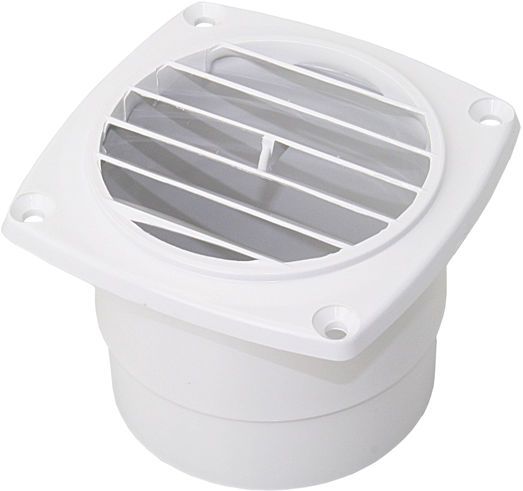 Valve grate spigot 90x90 Ø102mm white