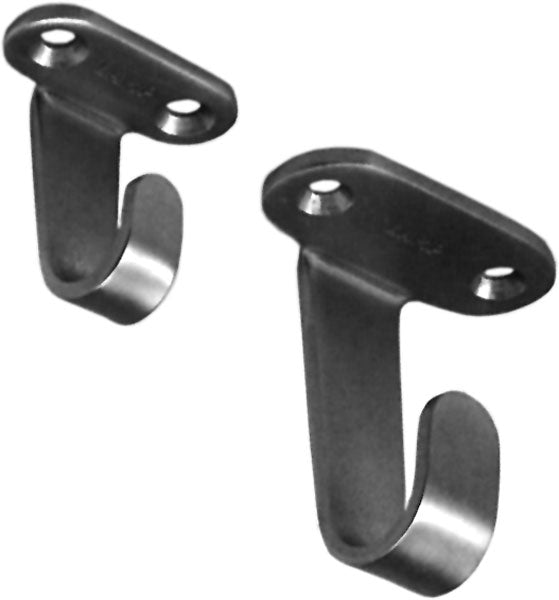 Shelf hook brushed steel W 32.5mm