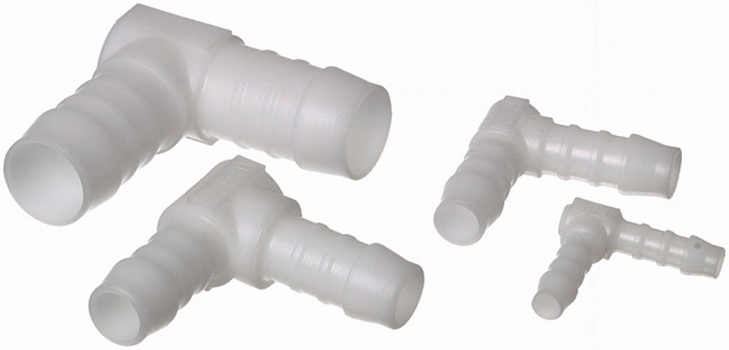 Vinkel-stykke nylon slange Ø 6mm