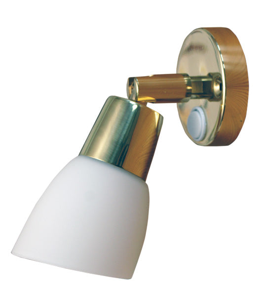 Etagenlampe aus Messing mit Opalschirm 10W Halogen