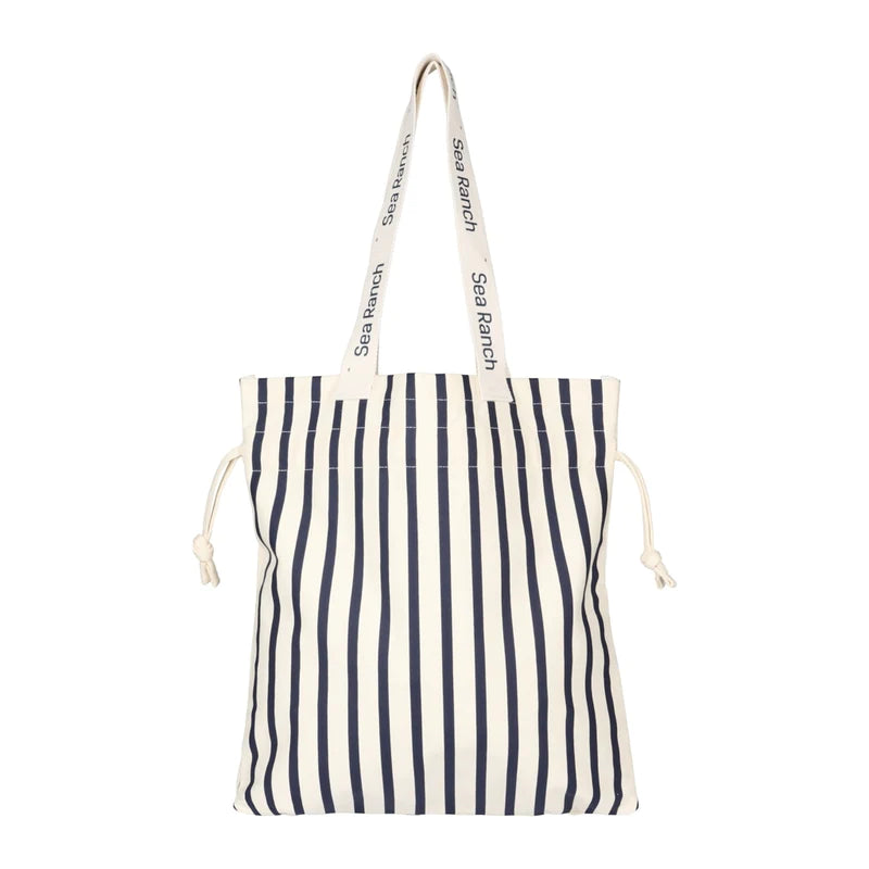 Striped beach bag