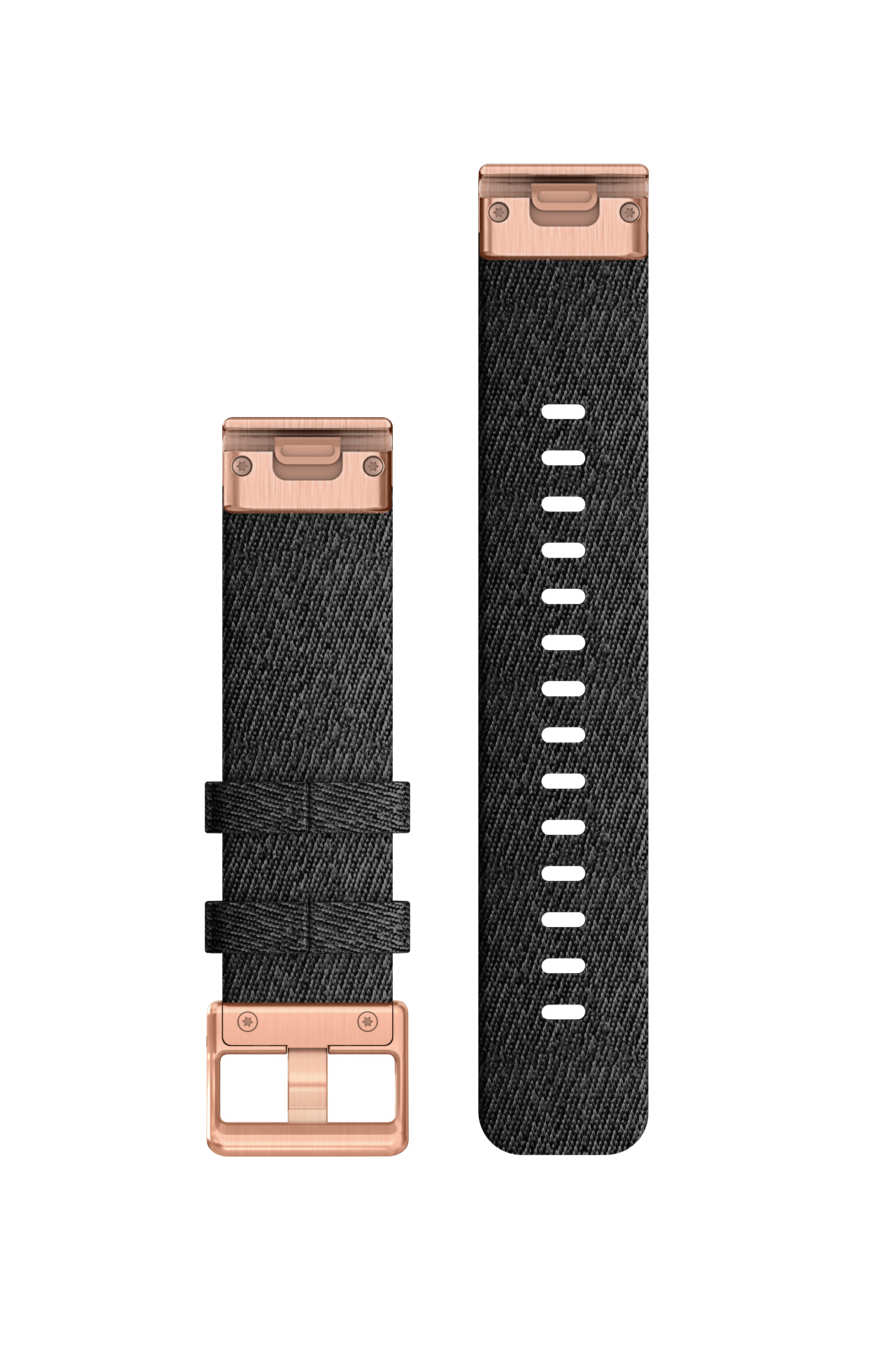 Garmin QuickFit® 20 watch strap, Black melange nylon, rose gold hardware