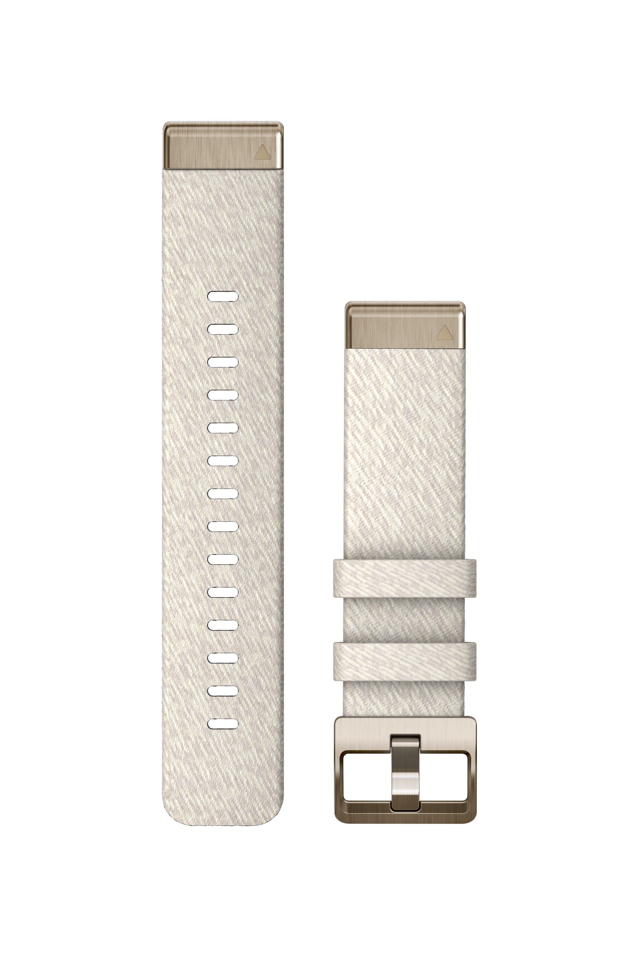 Garmin QuickFit® 20 watch strap, Cream melange nylon, Cream Gold hardware