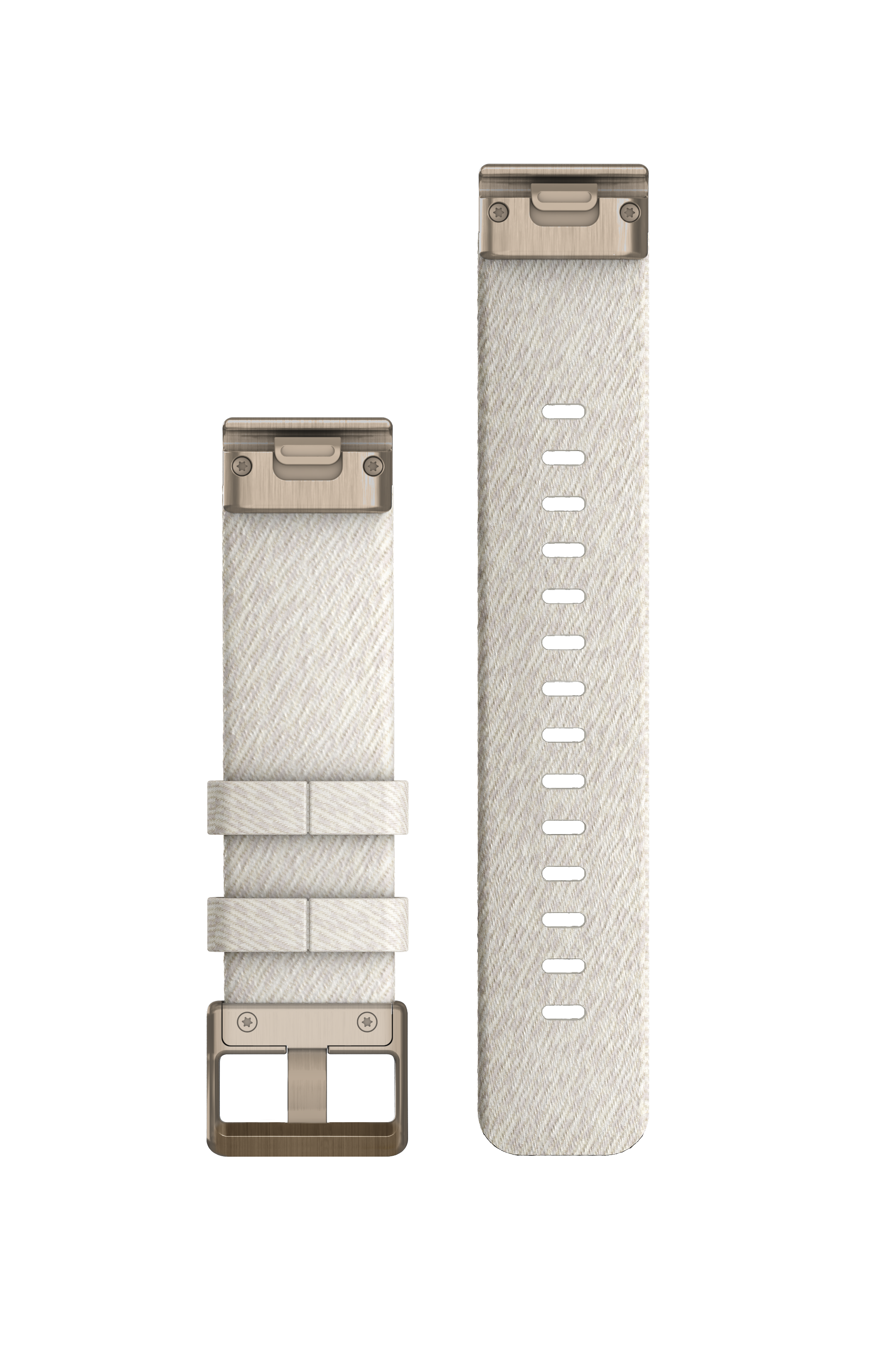 Garmin QuickFit® 20 watch strap, Cream melange nylon, Cream Gold hardware