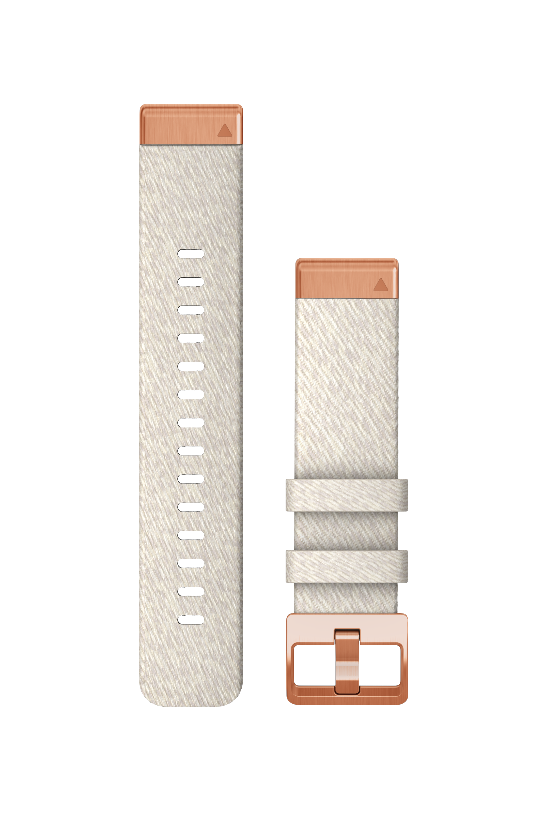 Garmin QuickFit® 20 watch strap, Creamy nylon, rose gold hardware