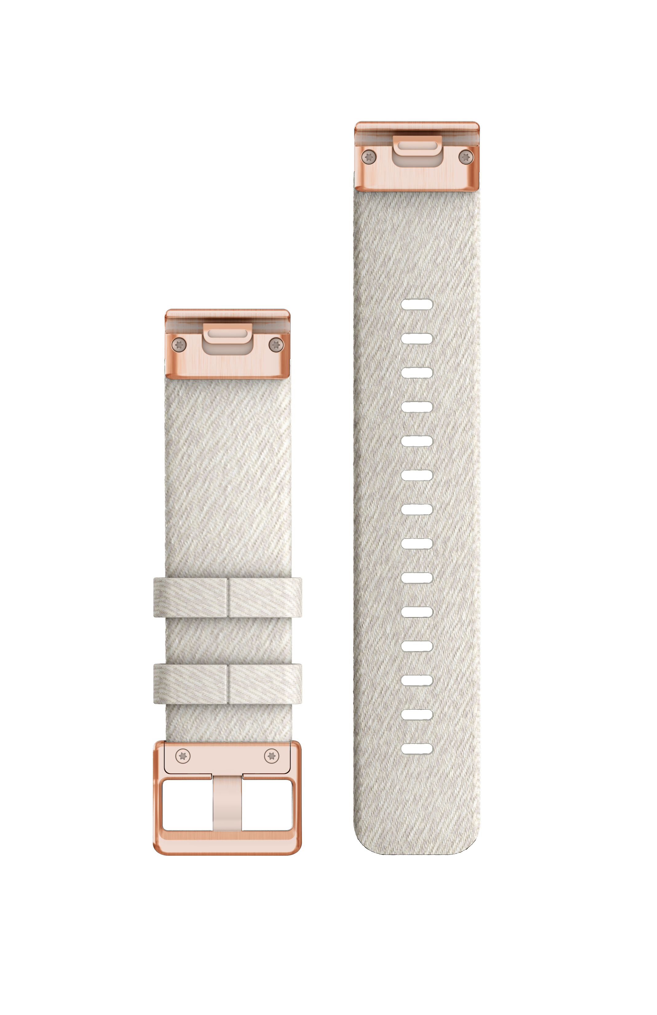 Garmin QuickFit® 20 watch strap, Creamy nylon, rose gold hardware