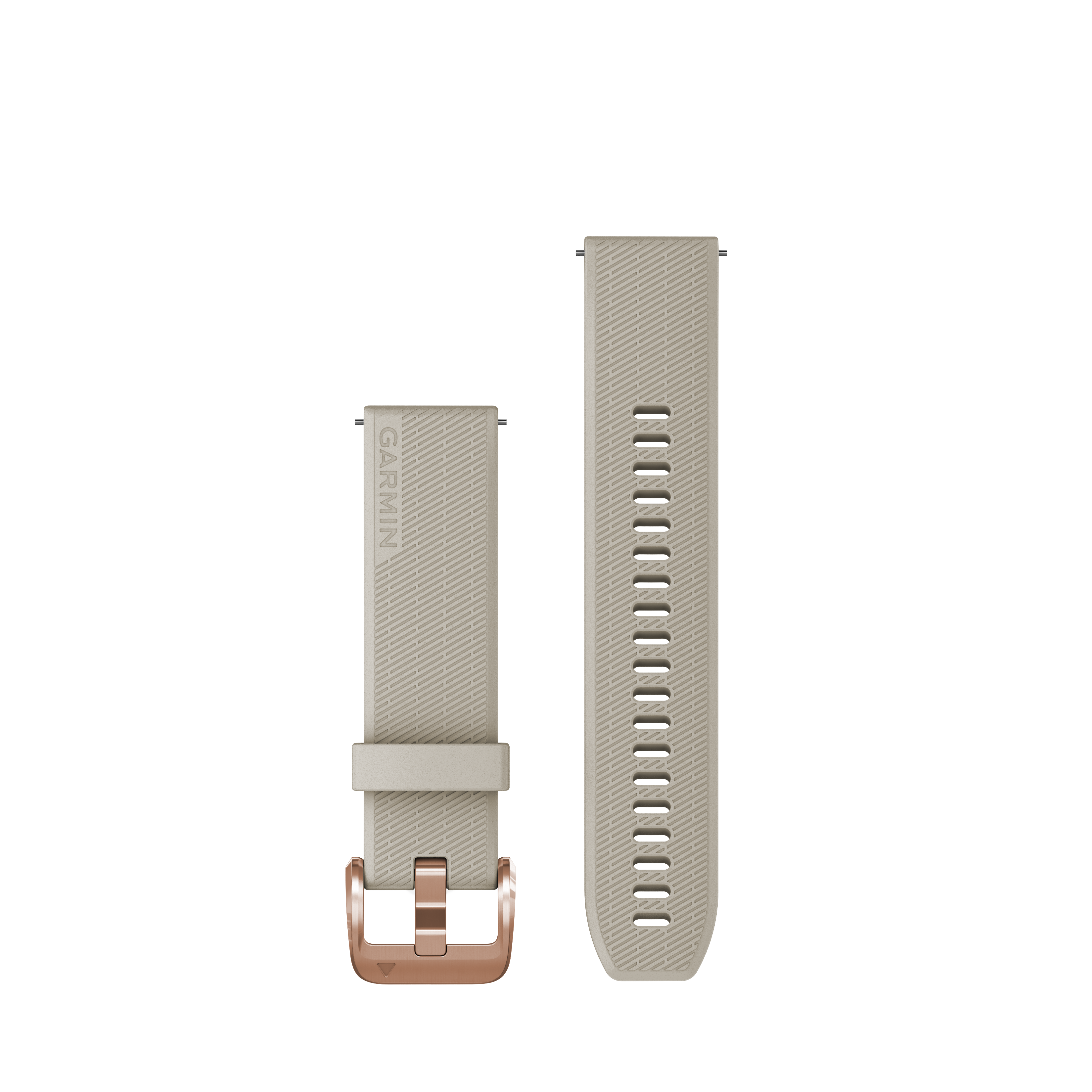Garmin Quick Release-rem, lys sand silikone med hardware i rosaguld-tone