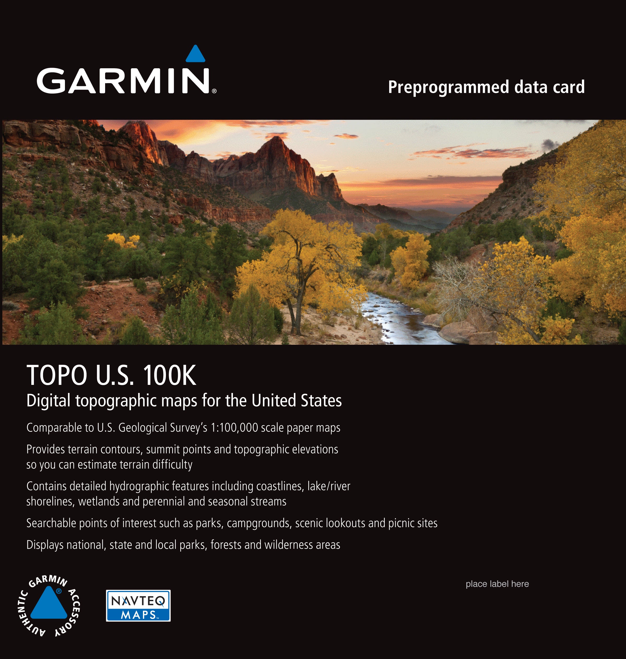 Garmin microSD™/SD™ card: TOPO US 100K