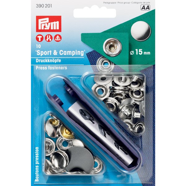 Prym Push button RF steel 10-pcs ÿ15mm un/skr