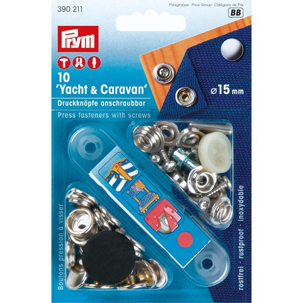 Prym Trykknap RF stål 10-stk Ø15mm m/skr