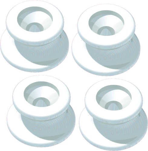 Unimer Canopy attachment white Ø25mm, h. 13mm with screws 4-pack