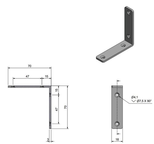 Roca vinkelbeslag RF304
