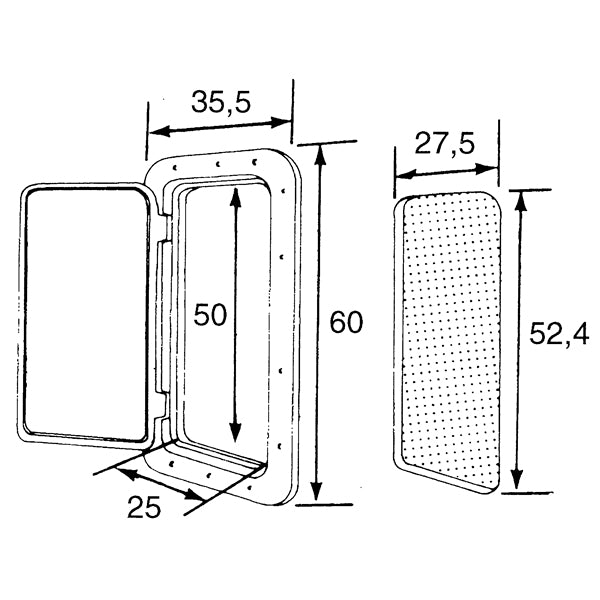 Hatch 355x600mm w/lock